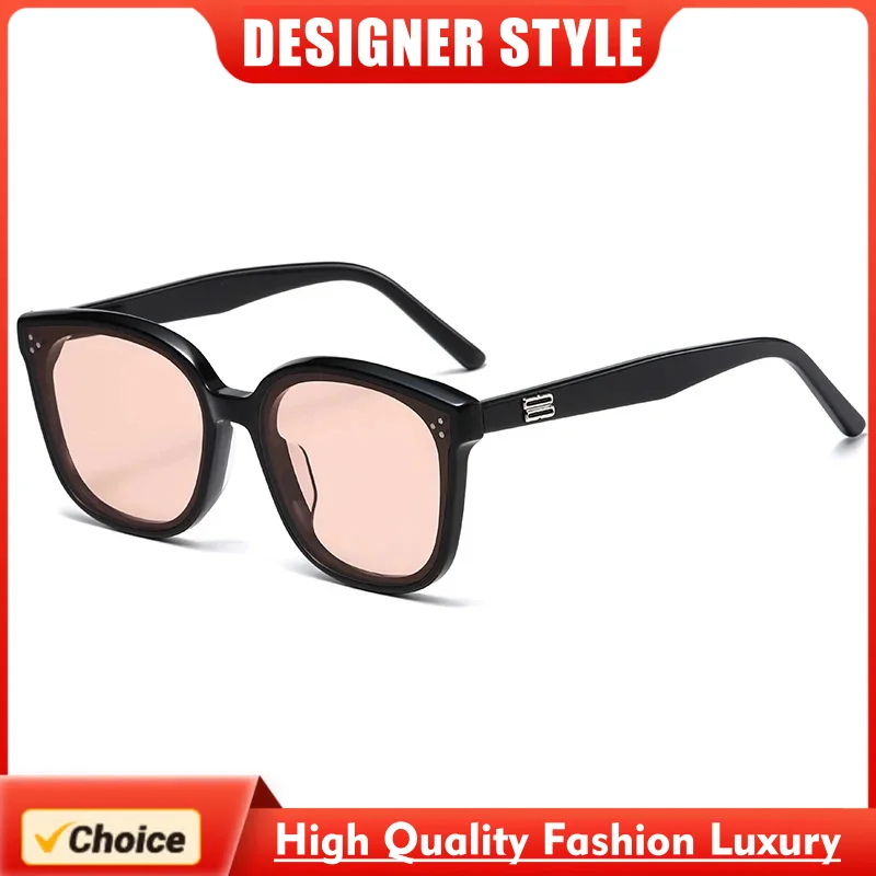 

Luxury Hand-made Acetate High Quality Sunglasses BY Rectangle Classic Retro Shades Women Men Designer Black Shades Sunglass
