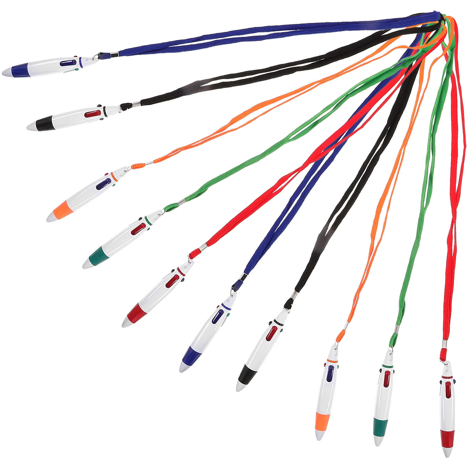 10Pcs Retractable 4 Color Ballpoint Pen Multicolor Writing Instrument for School Office Nurses Journal Notes Pen on A String