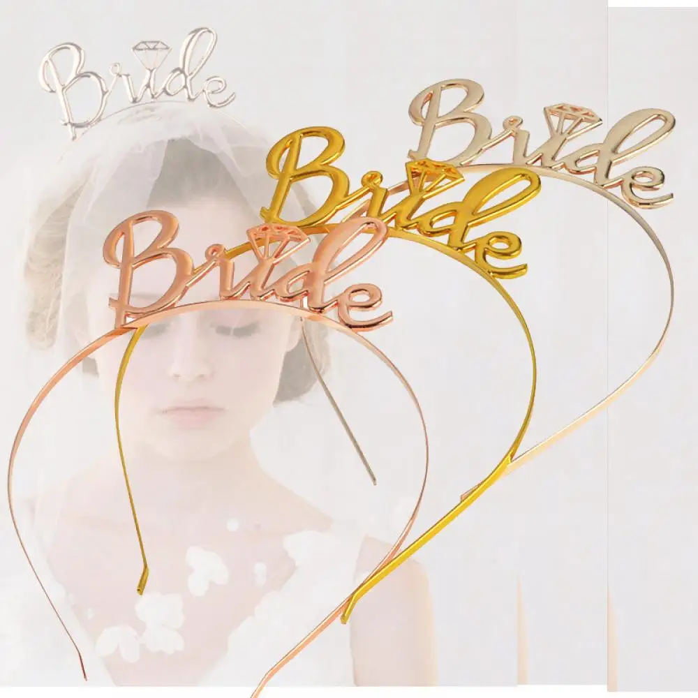 

Wedding Hair Accessories Gold Bride to Be Set Bridesmaid Bridal Shower Hen Party Rhinestone Tiara Crown Bachelorette Party Favor