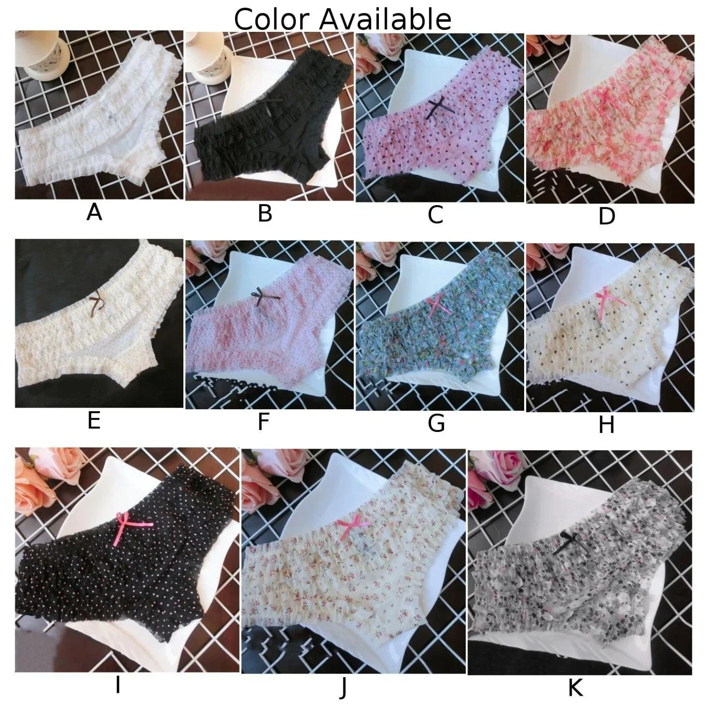 Cute Sweet Female Panties Underwear Lace Brief Sexy Mesh Cozy Women Underpants Fantasy Floral Slight Strech Comfortable Calcinha