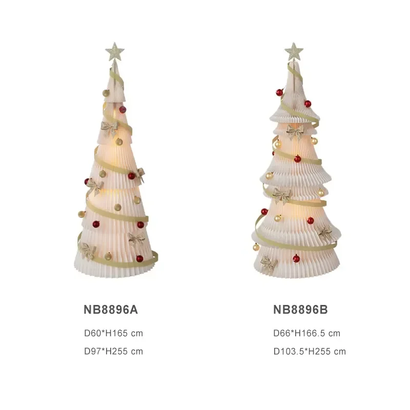 Elegant Luxury Foldable Honeycomb Paper Coffee Table Ultra Thin White Snow Christmas Tree Stand Light Accessories