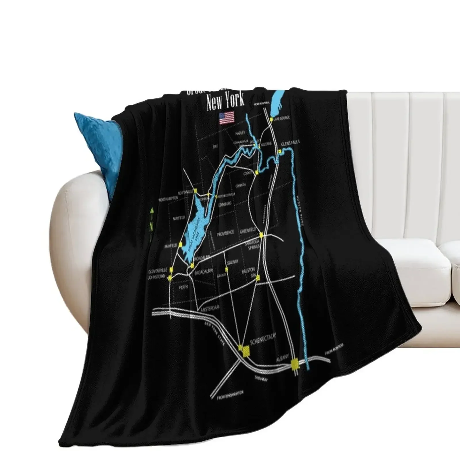 Copy of Ghost Boo T-SGreat Sacandaga Lake T-ShirtThe Great Sacandaga Lake MapNew YorkhirtGhost Boo halloween tee Throw Blanket