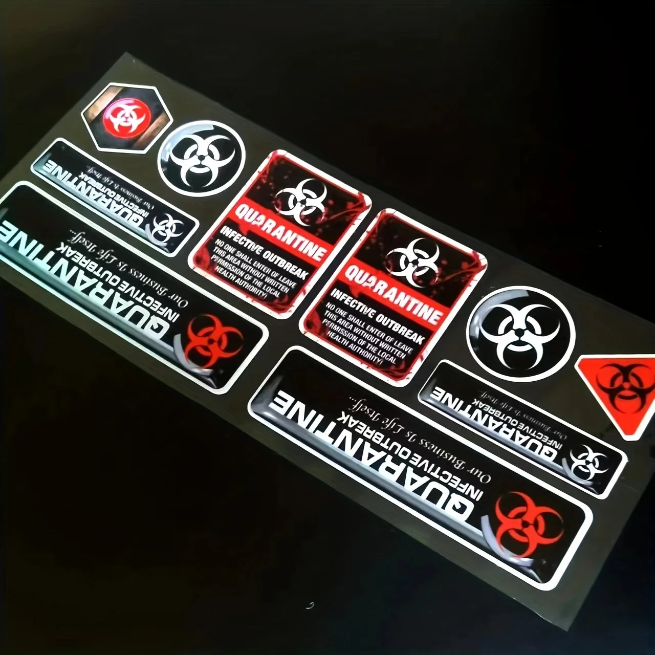 

Biohazard Warning Stickers Set Waterproof Vinyl Decals for Car Motorcycle Helmet Laptop Zombie Outbreak Style Decor Stickers