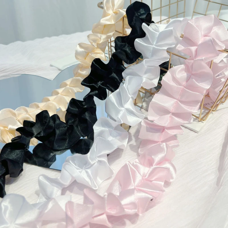 

5cm 5Yard Solid Ribbons Wave Edge Bouquet Skirt DIY Bouquet Packaging Wedding Bow Cake Gift Decoration Apparel Sewing Supplies