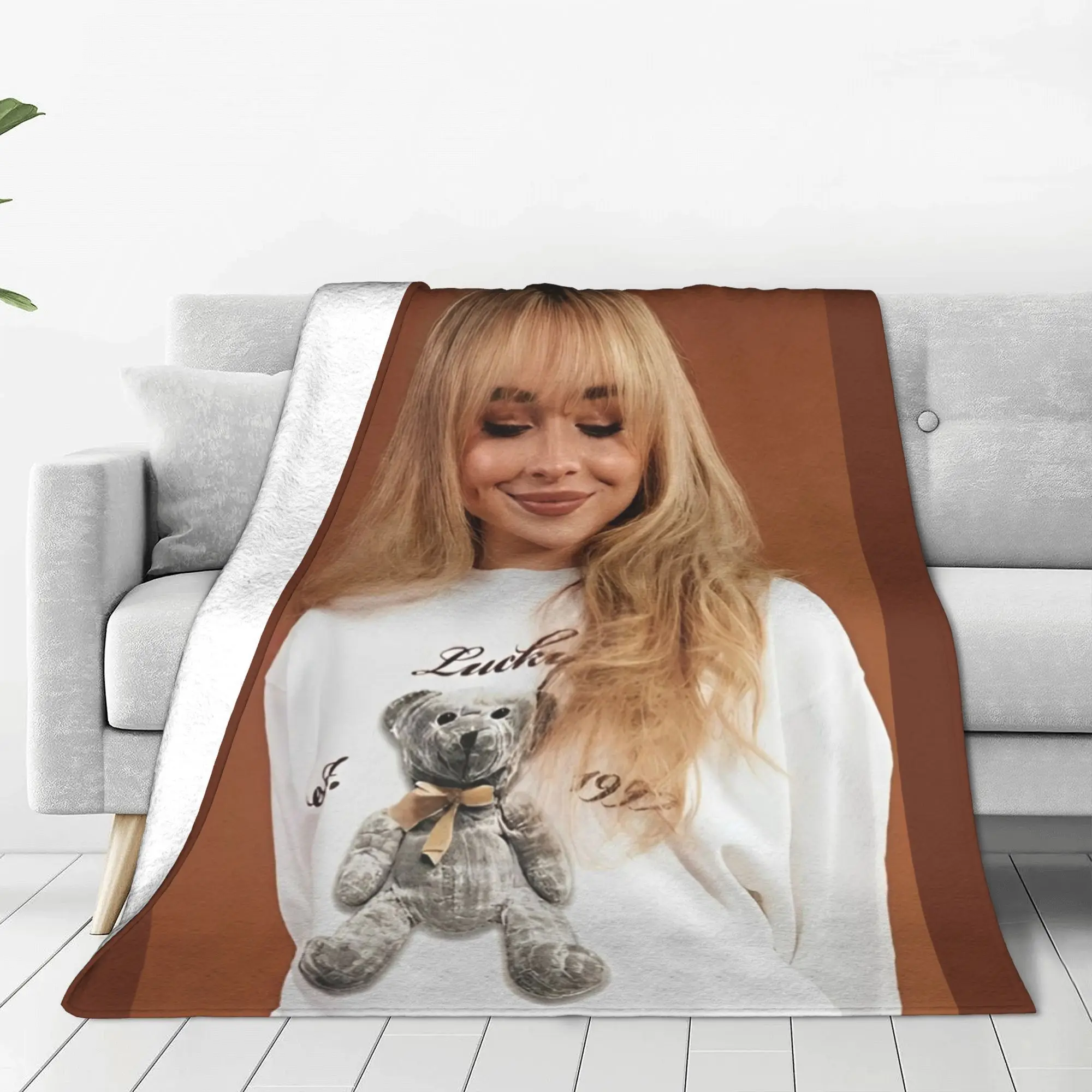 Singer Sabrina Carpenter Blanket Fleece Spring Autumn Pop Music  Multifunction Warm Throw Blanket for Sofa Couch Quilt