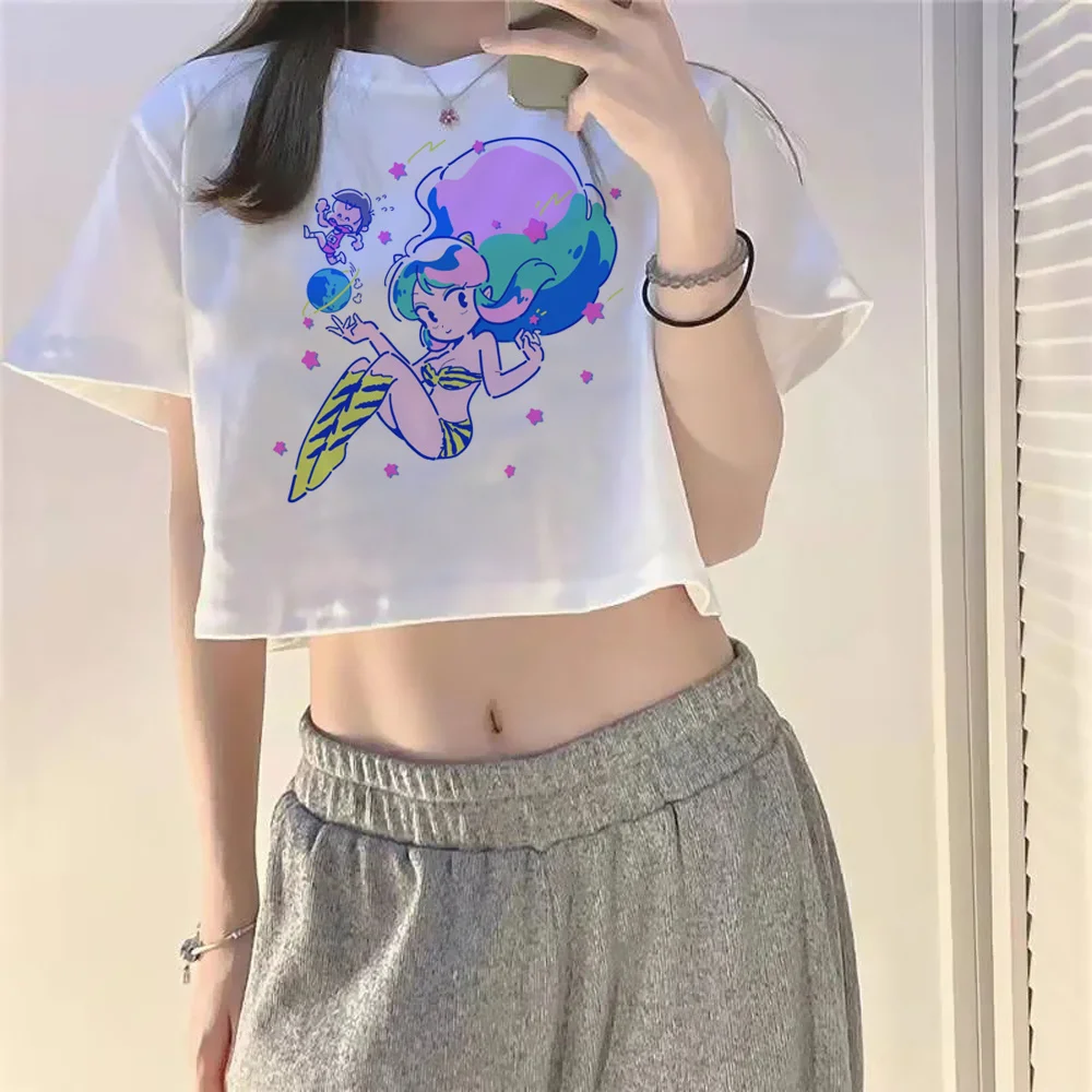 urusei yatsura gothic korean fashion yk2 crop top Woman yk2 90s trashy cropped