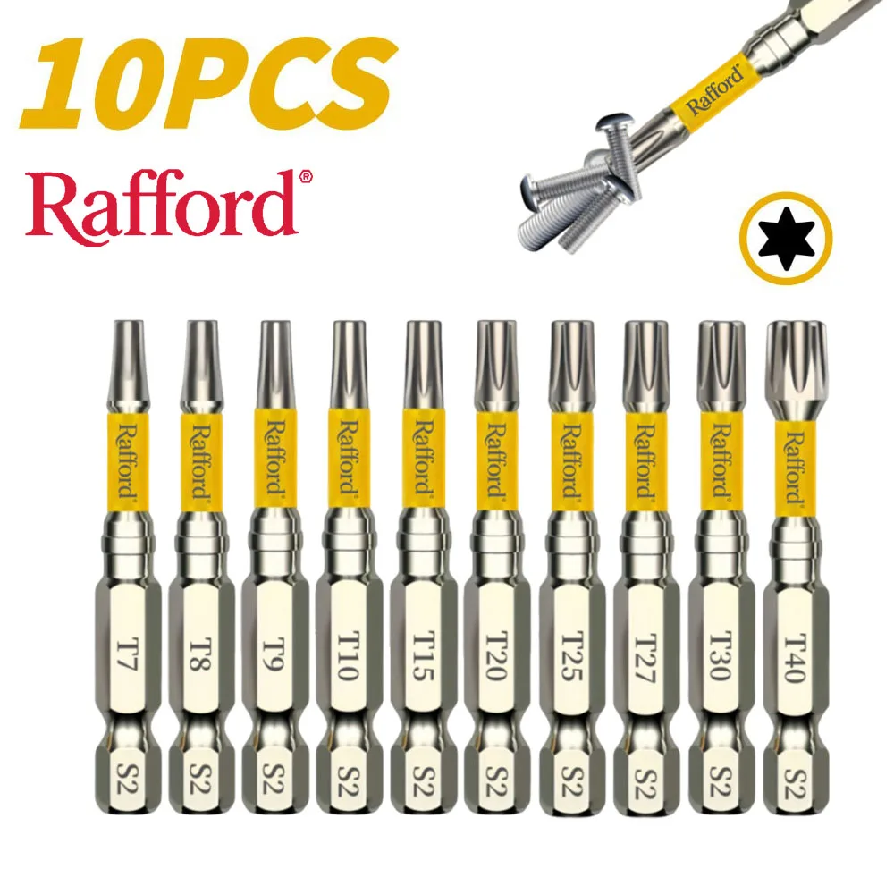 Conjunto de 10 Peças Torx T7-T40 Rafford, Ferramentas Magnéticas de Reparação, Aço de Alta Dureza, Adequado para Eletrodomésticos, Ferramentas Elétricas, PC e DIY