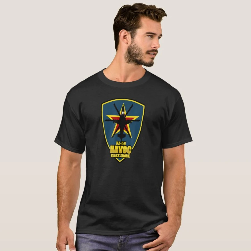 

Russia Kamov KA-50 Havoc Black Shark Attack Helicopter T Shirt. Short Sleeve 100% Cotton Casual T-shirts Loose Top Size S-3XL