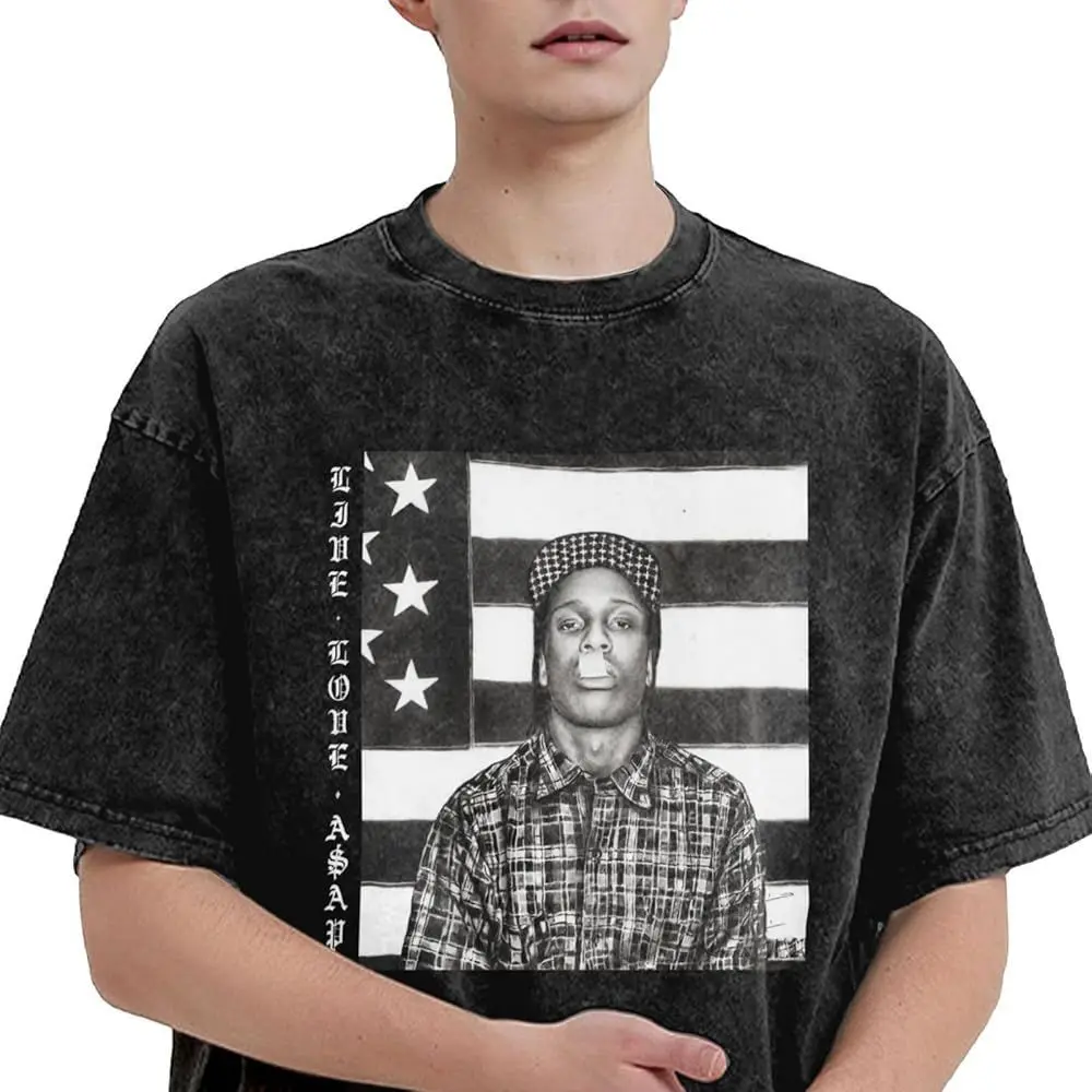 أنماط The Rapper Print القابلة للغسل للرجال والنساء مناسبة للرجال والنساء فضفاضة وعصرية ومريحة وقابلة للتنفس #3