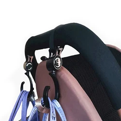 Colgador para bolsa de bebé de 2 piezas, ganchos para cochecito, gira 360 grados, accesorios para coche de bebé, organizador para cochecito, accesorios para cochecito