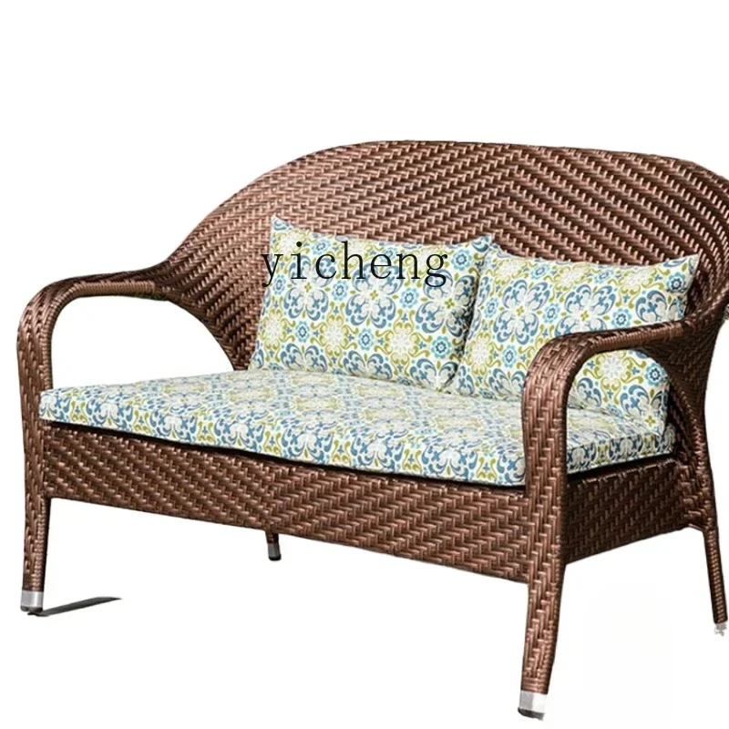 Outdoor Rattan Sofa Leisure Combination Courtyard Outdoor Terrace Sunscreen and Waterproof Furniture Tables and Chairs