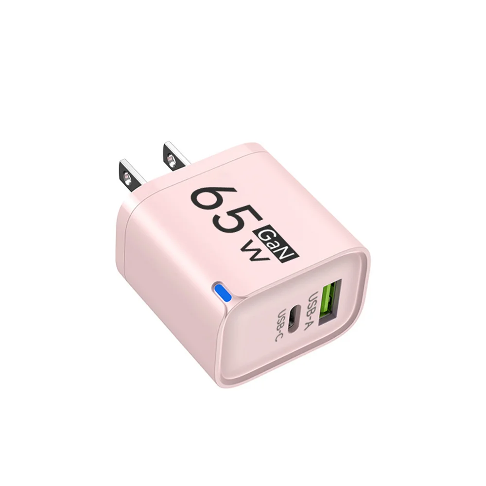 Insgesamt 65 W GaN USB-Ladegerät für Telefon Quick Charge 3.0 Typ C Schnelllade-Reiseladegerät für iPhone Samsung Xiaomi EU/US/UK-Stecker