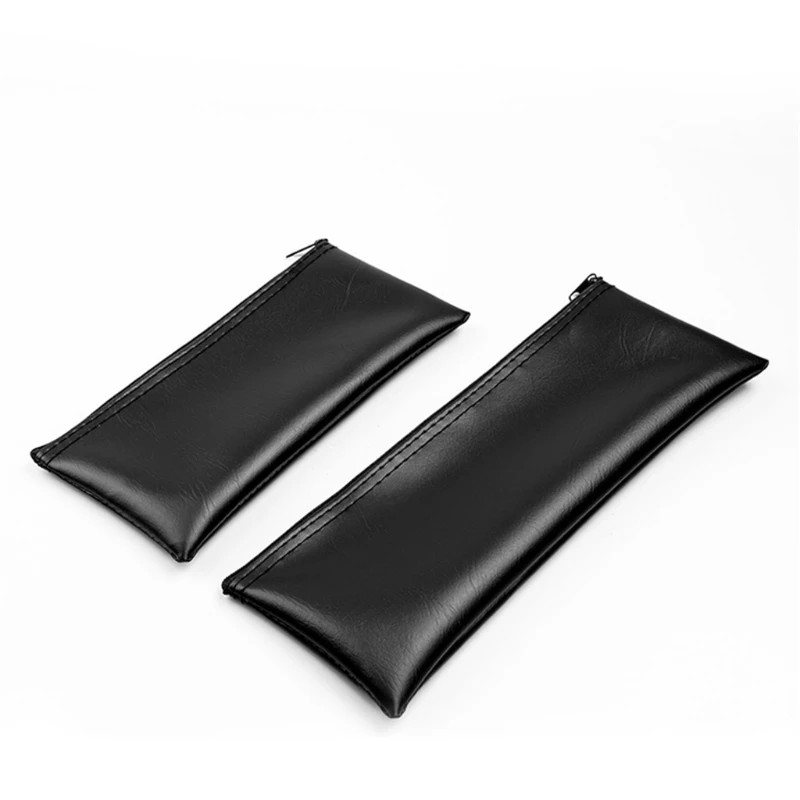 2Pcs Handheld Bag Pouch Zipper Case Leather Storage Holder Organizer Accessories for Shure Wireless Microphone