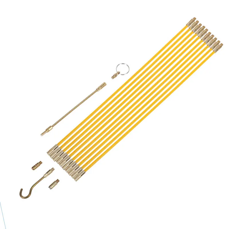 10Pcs Fiberglass Wire Cable Push Puller Running Rods Kit