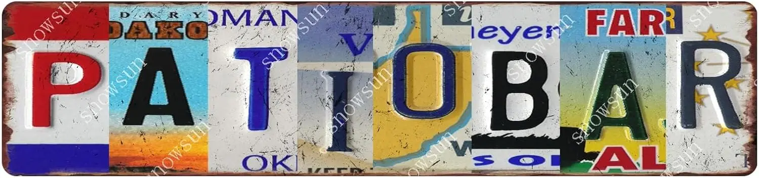 Snowsun Metallschilder für Terrassenbar, lustiges Vintage-Blechschild, Wanddekoration für Zuhause, Bar, Café, Shop, 10,2 x 40,6 cm