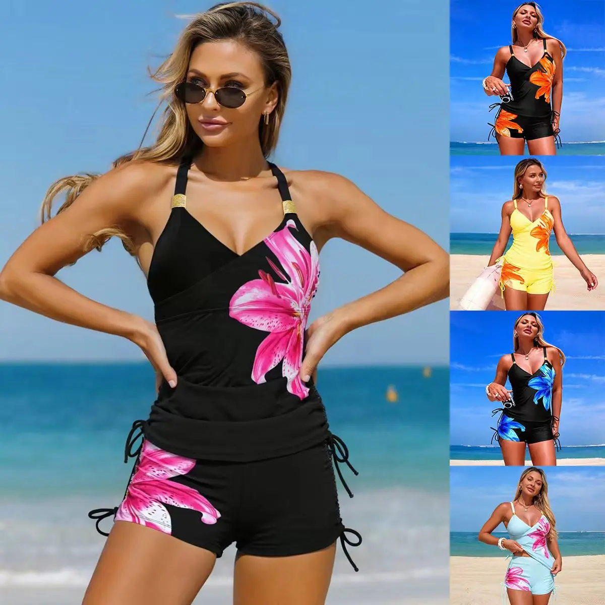 

Bathing Suit Women European And American Swimsuit Women's Split Conservative Sports Swimsuit Boxer Swimsuit