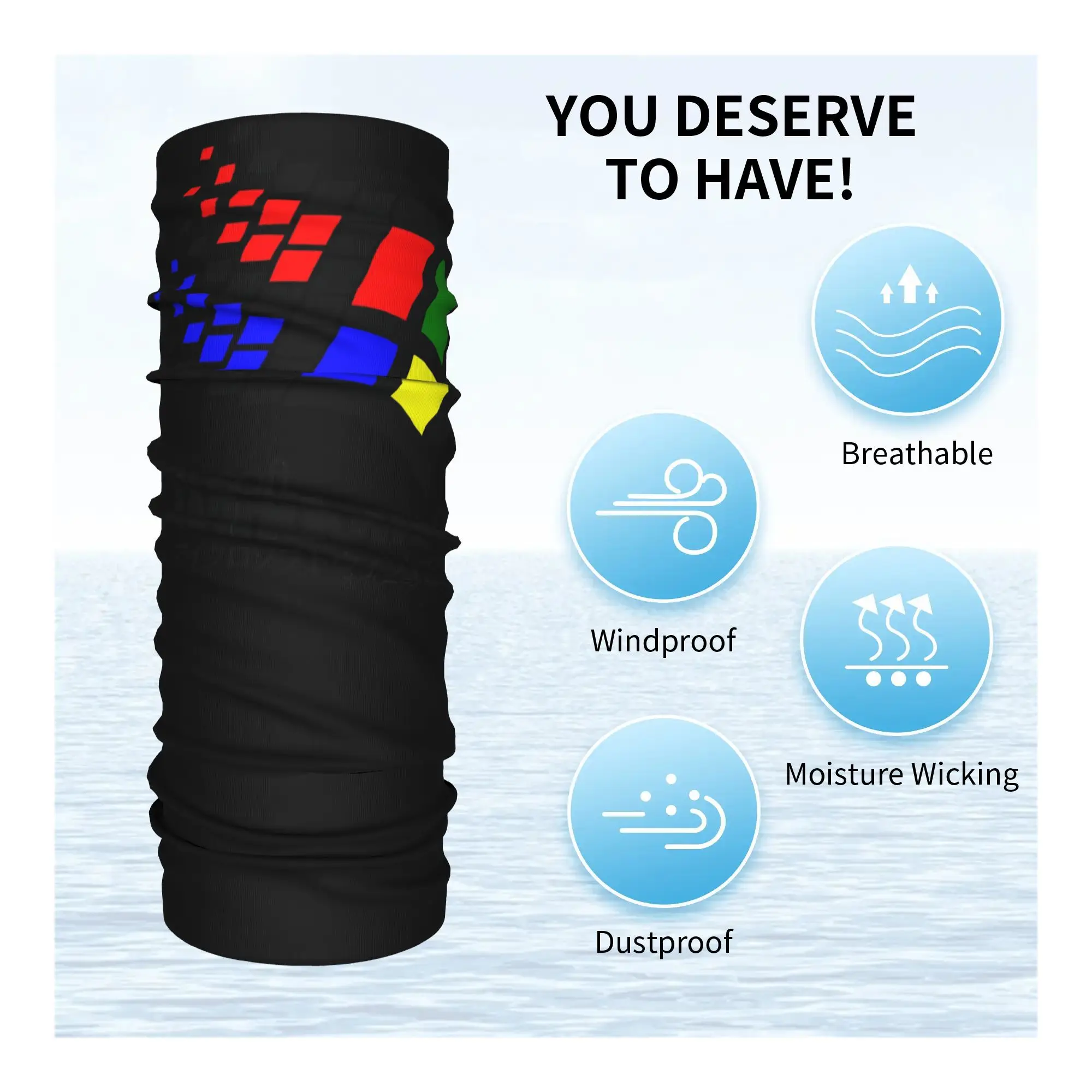 Windows 95 Logo Bandana Ghetta per il collo Maschera stampata Sciarpa Passamontagna multifunzione Equitazione Unisex Adulto per tutte le stagioni