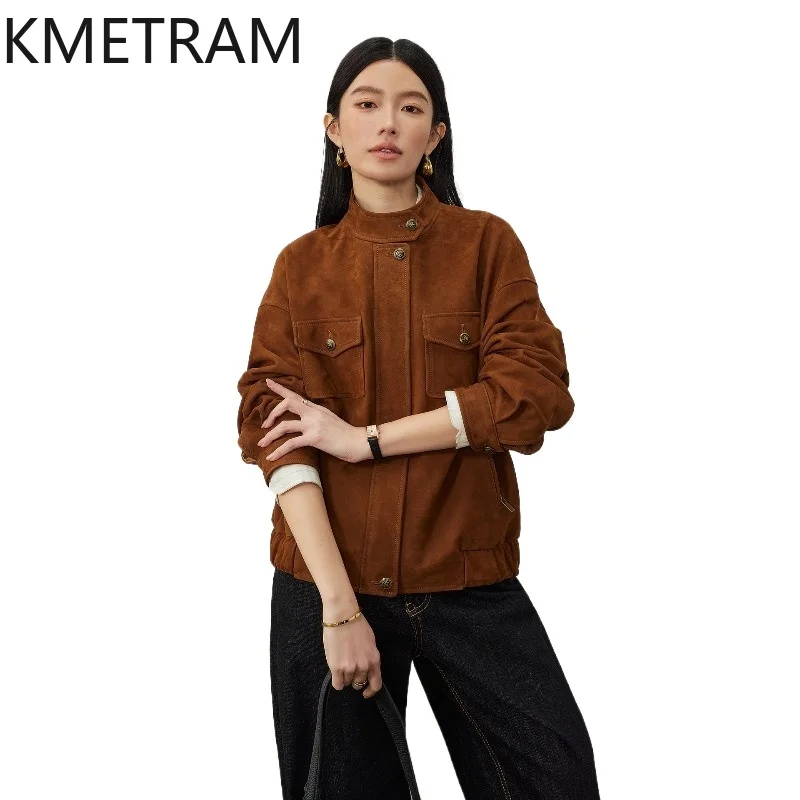 KMETRAM Real Top-Grain Cowhide Leather Jacket Woman Stylish Short Suede Coat Genuine Leather Jackets Fall Women Clothing 2026 코트