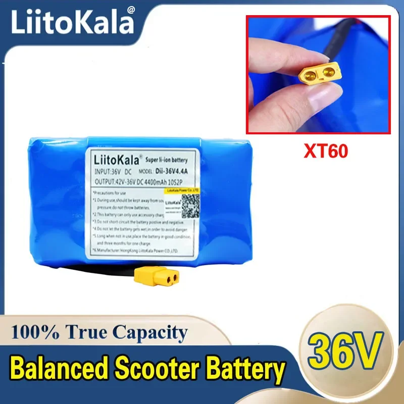 

LiitoKala New 10S2P 18650 36V 4400mAh Rechargeable Lithium Battery Pack,for Electric Self Balancing Scooter HoverBoard Unicycle