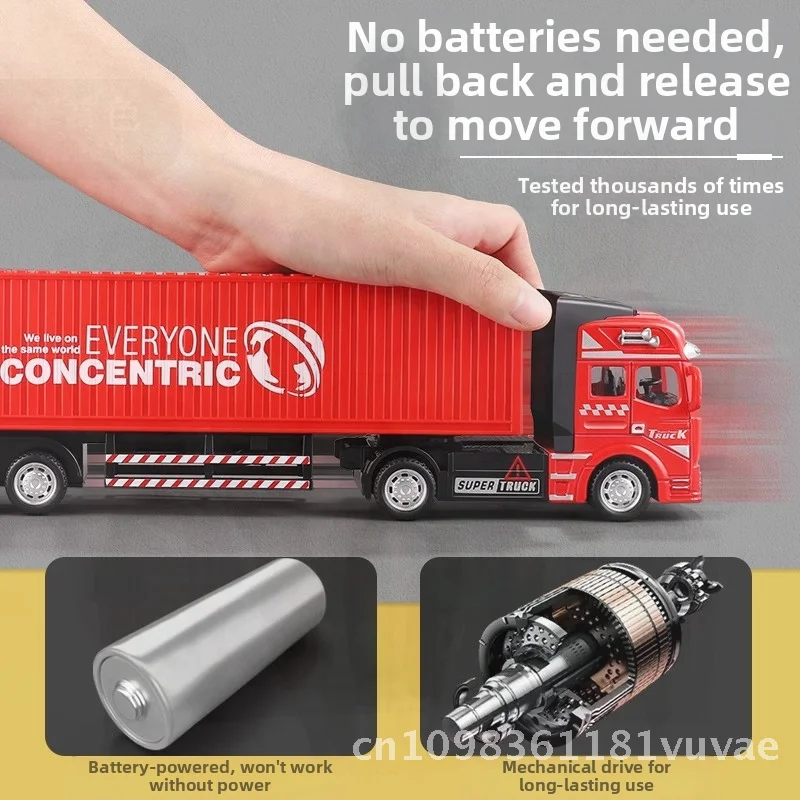 

Большая модель грузовика из сплава, имитация инженерной машины, игрушечный автомобиль, контейнер-переноска, радиоуправляемый строительный автомобиль для