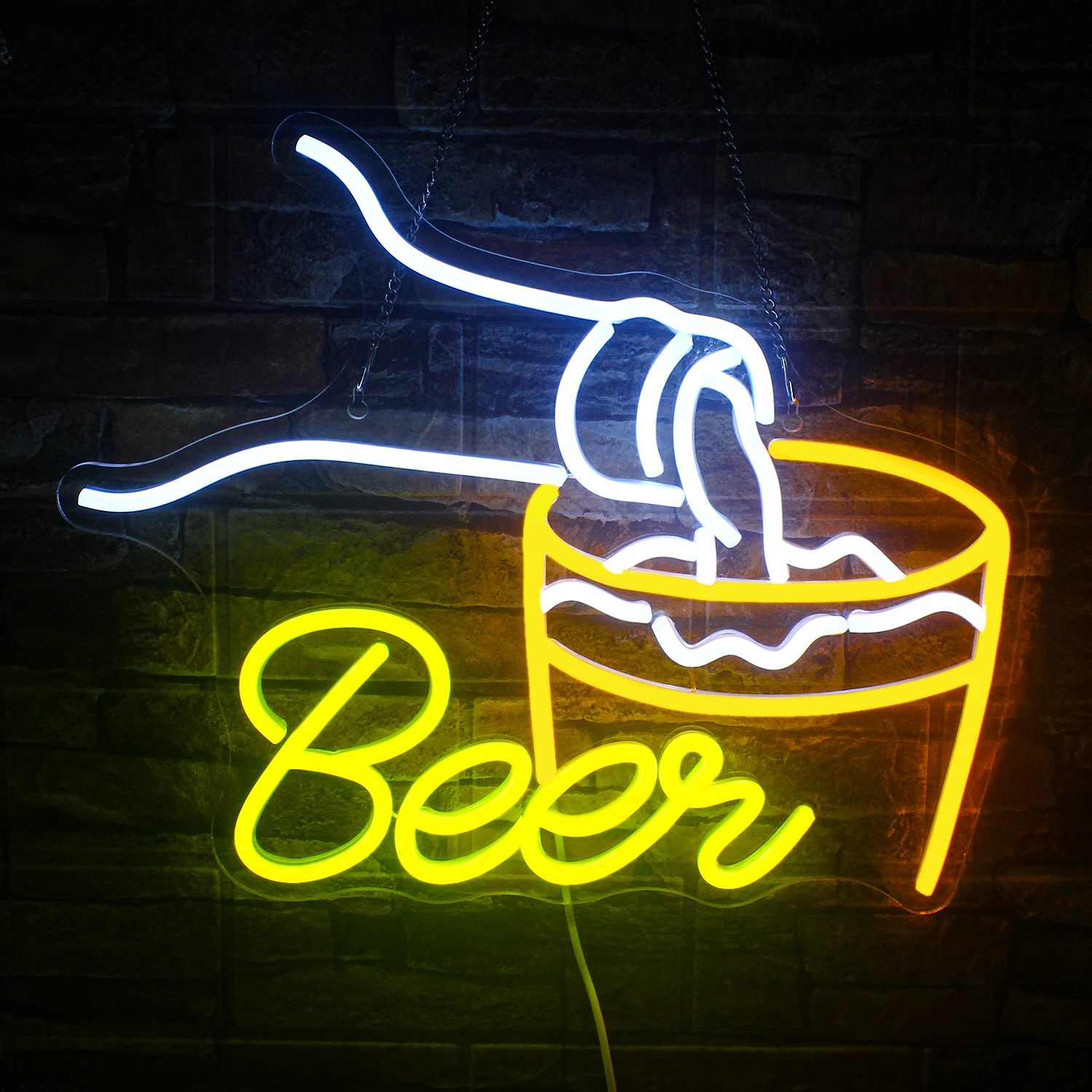 

Beer Neon Light Pour Neon Light for Wall Decor Adjustable Yellow Bar Sign for Home Wall Decor Cheer LED Sign for Home Beer Cart