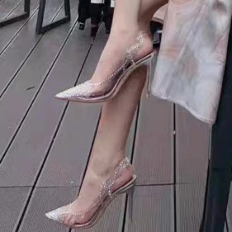 Nowe modne szpiczaste palce z płytkimi ustami PVC Super wysokie szpilki letnie seksowne eleganckie buty weselne na szpilce damskie: 8818