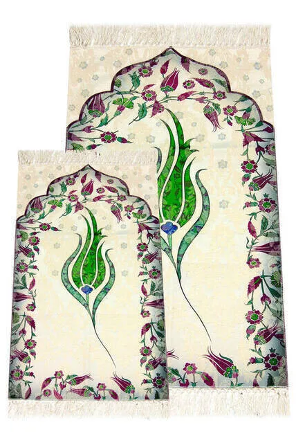 Marbled the Laleli Father and Last Prayer Rug Green Sheet of Muslim Islamic Prayer Mat Holy Quraan Islamic Mats