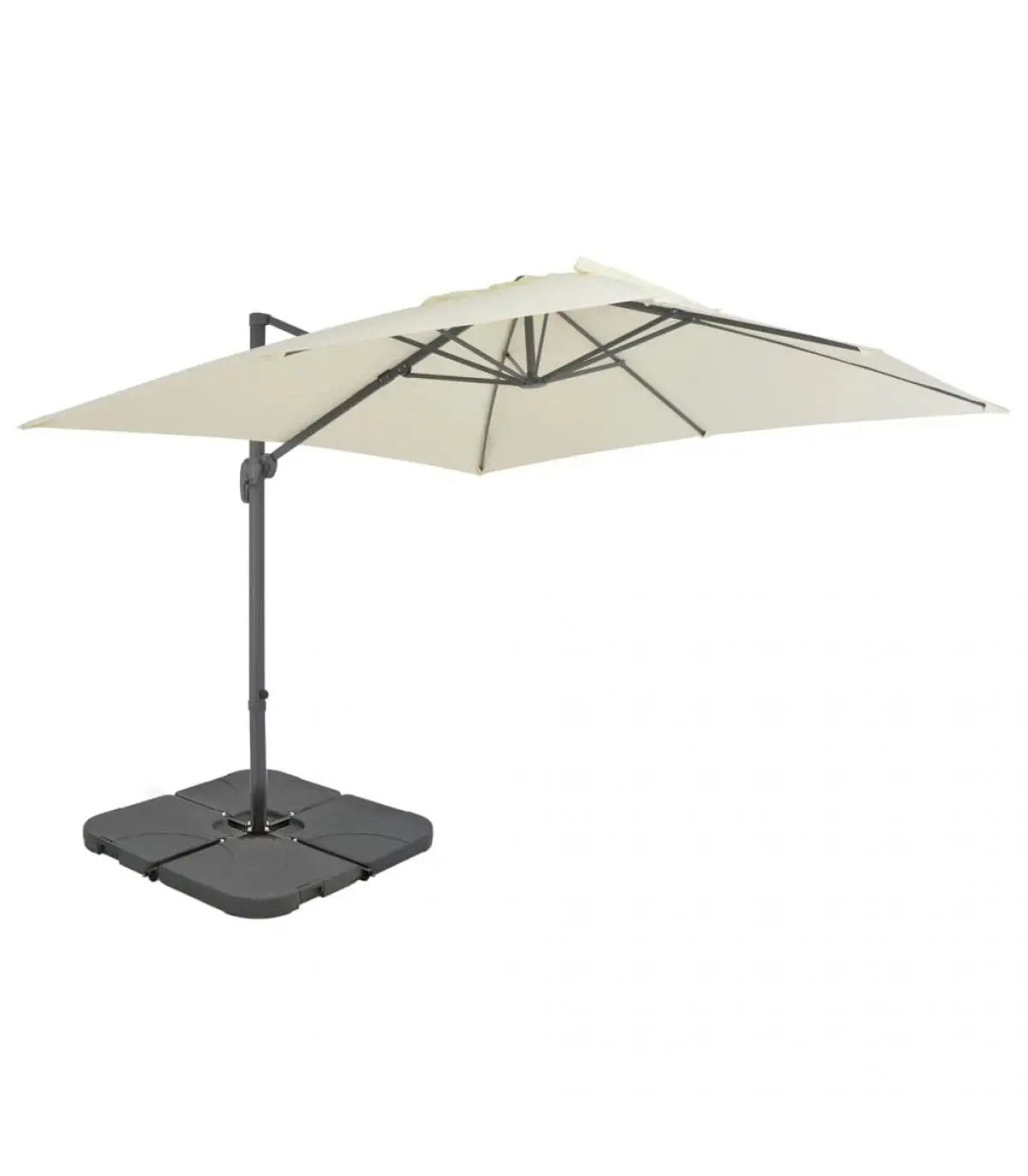 Garden sunshade with portable base sand color