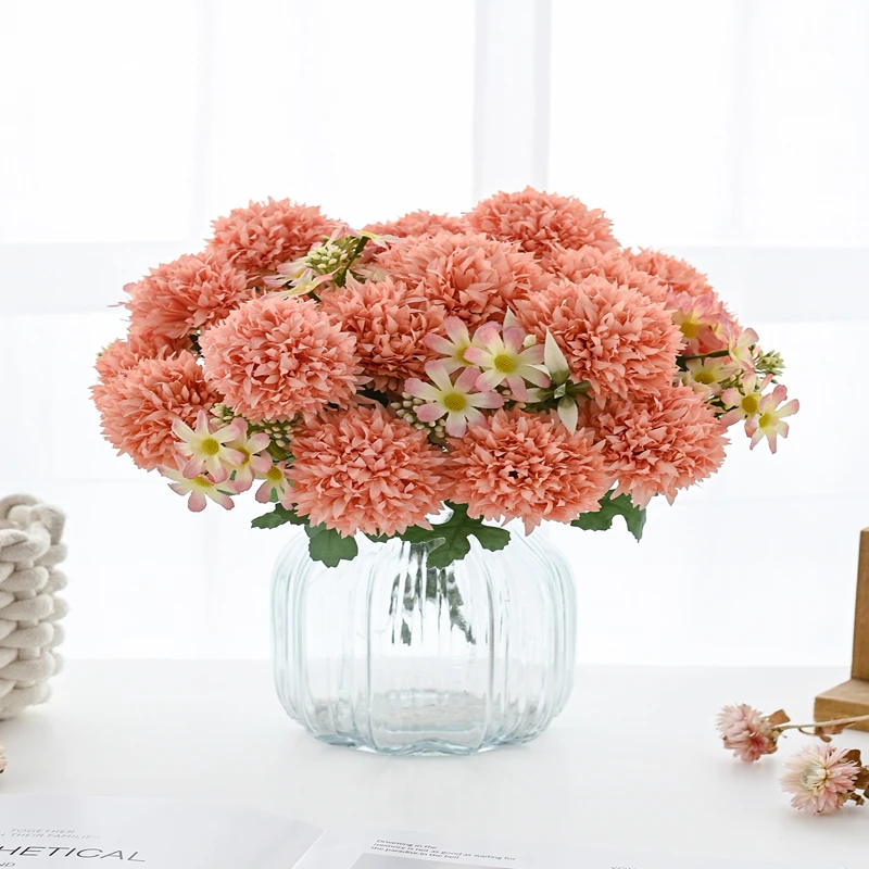 الزهور الاصطناعية الحرير أقحوان لباقة الزفاف العروس المنزل السنة الجديدة اكسسوارات الديكور زهرية النباتات ترتيب #3