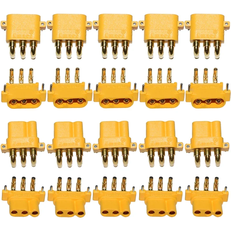 

10 шт. AMASS MR30PW MR-30 PCB 3-контактный разъем PCB «папа-мама» 2 мм пулевые разъемы вилки для RC Lipo батареи мультикоптера самолет автомобильные игрушки