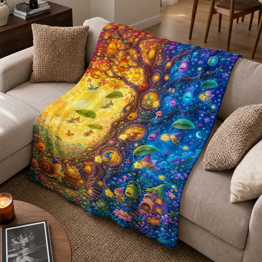 Magical Enchanted Forest Throw Blanket Sofa Decor Whimsical Woodland Fantasy Art Home Gift Cozy Cottagecore Luxury Throw