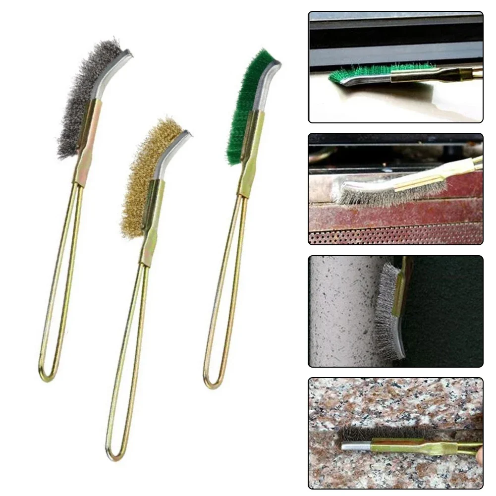 Mini Wire Brushes Metal Rust Remove Rust Brush Steel Brass Nylon Cleaning Brushes Polishing Detail Metal Brush Cleaning Tool