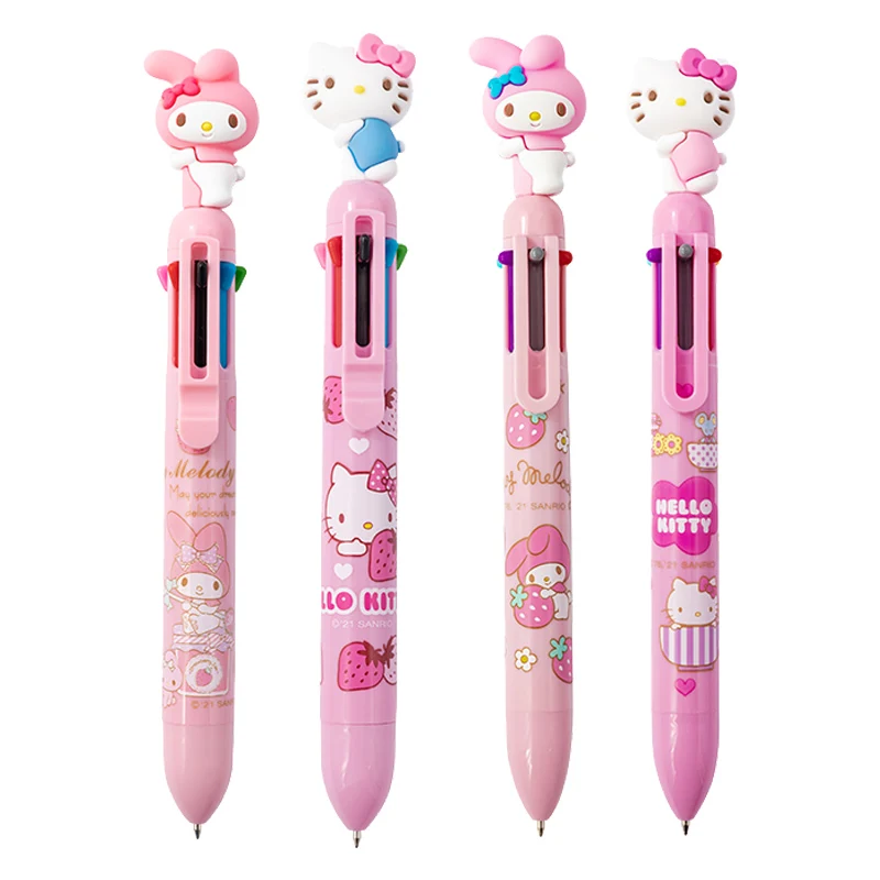 

Kawaii Sanrios Hellokitty Melody Multicolor Pen Gudetama Student Cartoon Cinnamorol Onpompurin Keroppi 8 Colors Kids Ballpoint