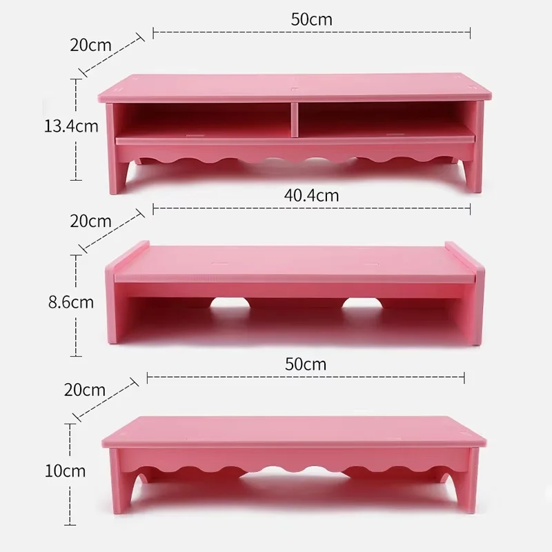 Ins Desktop Computer Monitor Elevated Table Rack File Rack girl Dormitory Simple Cosmetic Storage Rack Sundries Rack Wooden Desk