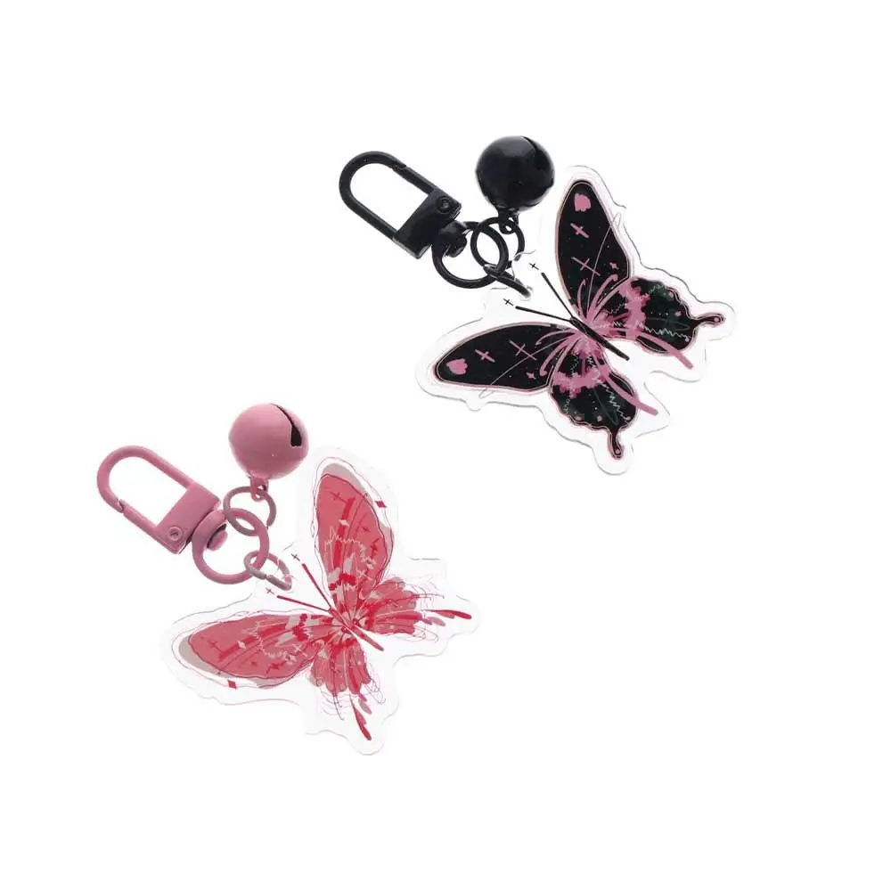 Lovely Creative Butterfly Keychain Cute Fashion Y2K Butterfly Pendant Pink Funny Acrylic Keyring Birthday Gift