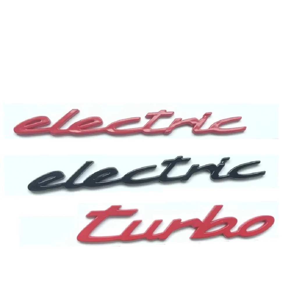 Danemark ges d\'emblèmes de garde-boue de coffre de voiture électrique, chrome, argent, noir, rouge, nouvelle énergie, lettres, attention ols