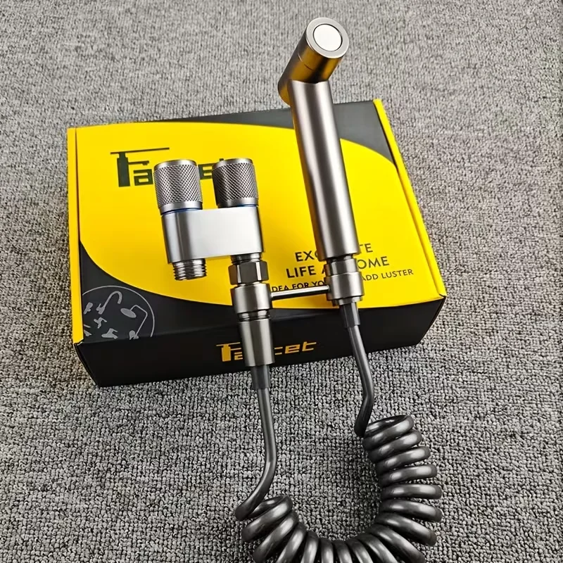 Double control angle valve with one inlet and two outlets, new booster spray gun includes a 2-meter telescopic hose,