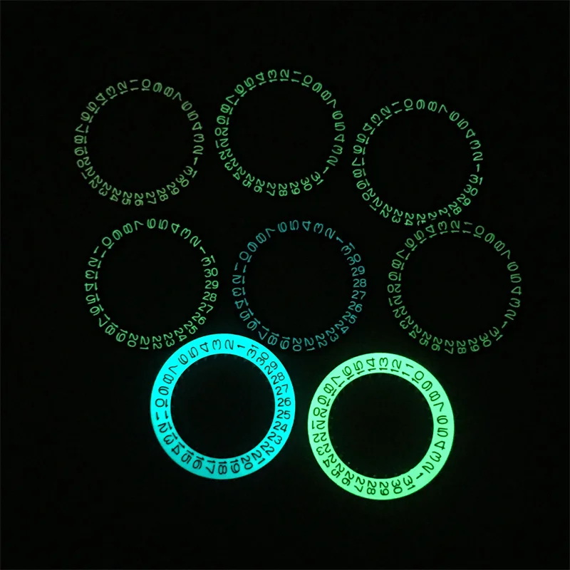NH35 Luminous Watch Date Wheel Black White Green Blue Calendar Disc For NH34 NH35 Movements 3.0/3.8 Crown Modified Repair Tools