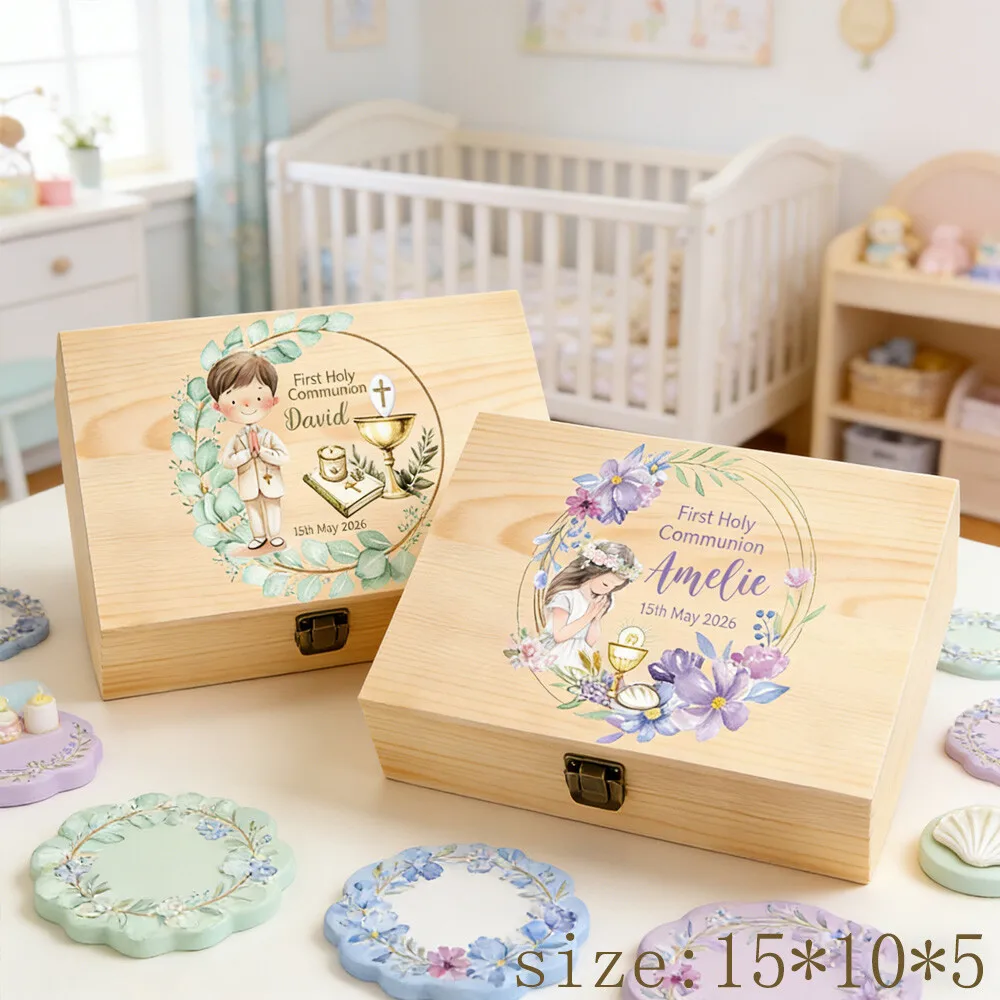 Personalised 1st Communion Gift Box First Holy Communion Keepsake Box Treasure Boxes Personalized Baptism Gift Christening Gifts