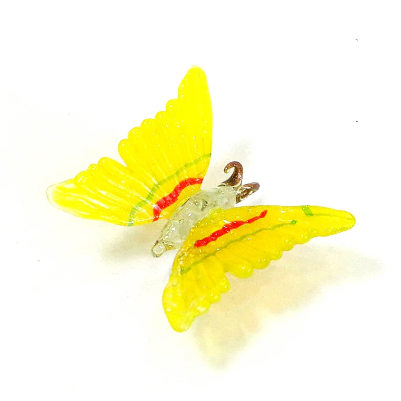 Murano Glass Butterfly Miniature Figurines Craft Ornament Home Room Table Decor Collection Cute Easter Animal Small Statue Gifts