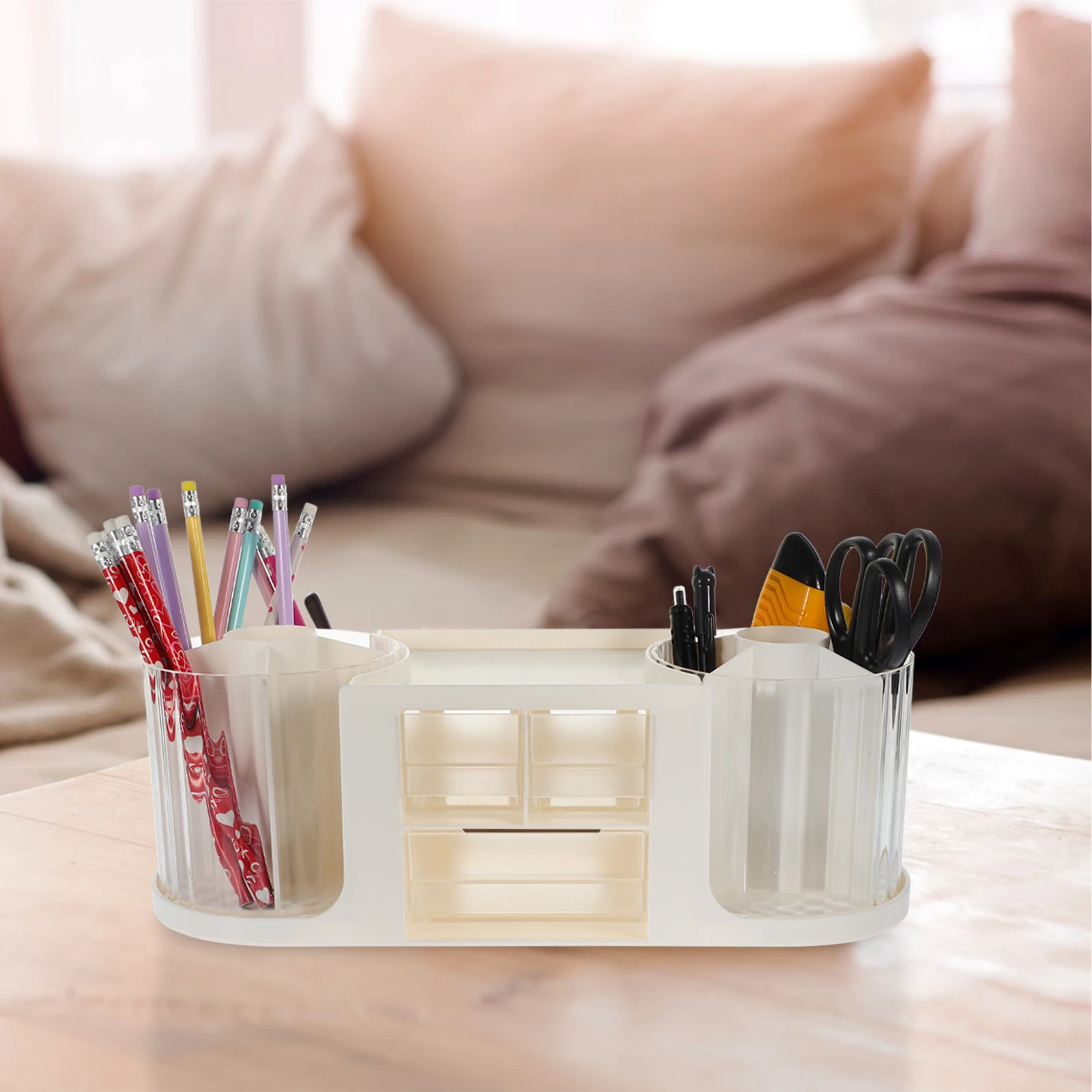 

Double Rotating Pen Holder Stationery Organiser Storage Sundries Sundry Organizer Desktop Supplies