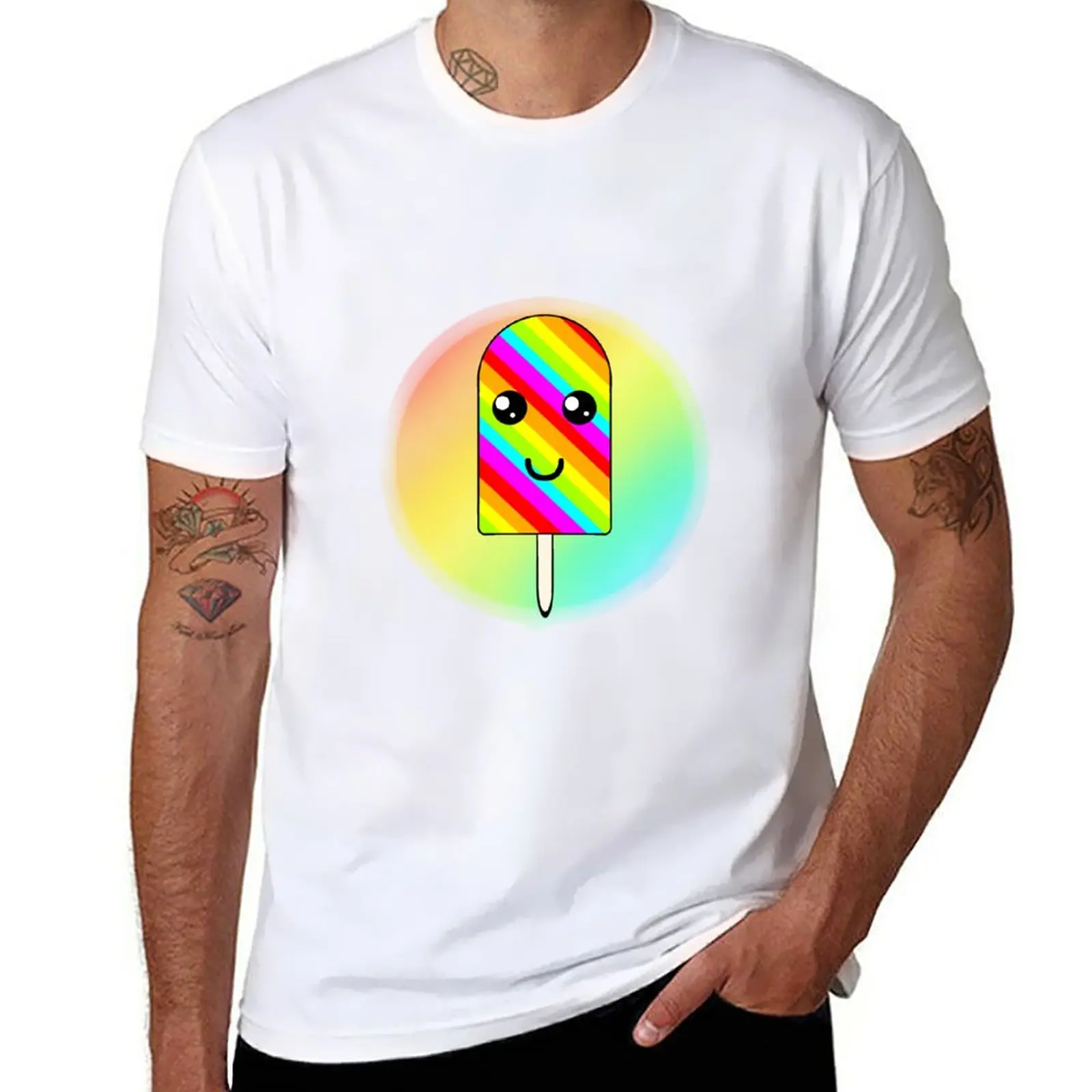 New Rainbow popsicle T-Shirt boys animal print shirt quick drying t-shirt anime summer tops slim fit t shirts for men
