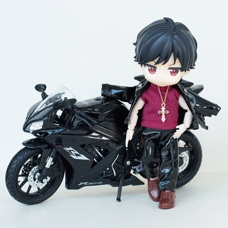 Ob11 baby suit Black leather motorcycle suit Coat Trousers Molly GSC Body9 1/12 BJD doll clothes doll accessories