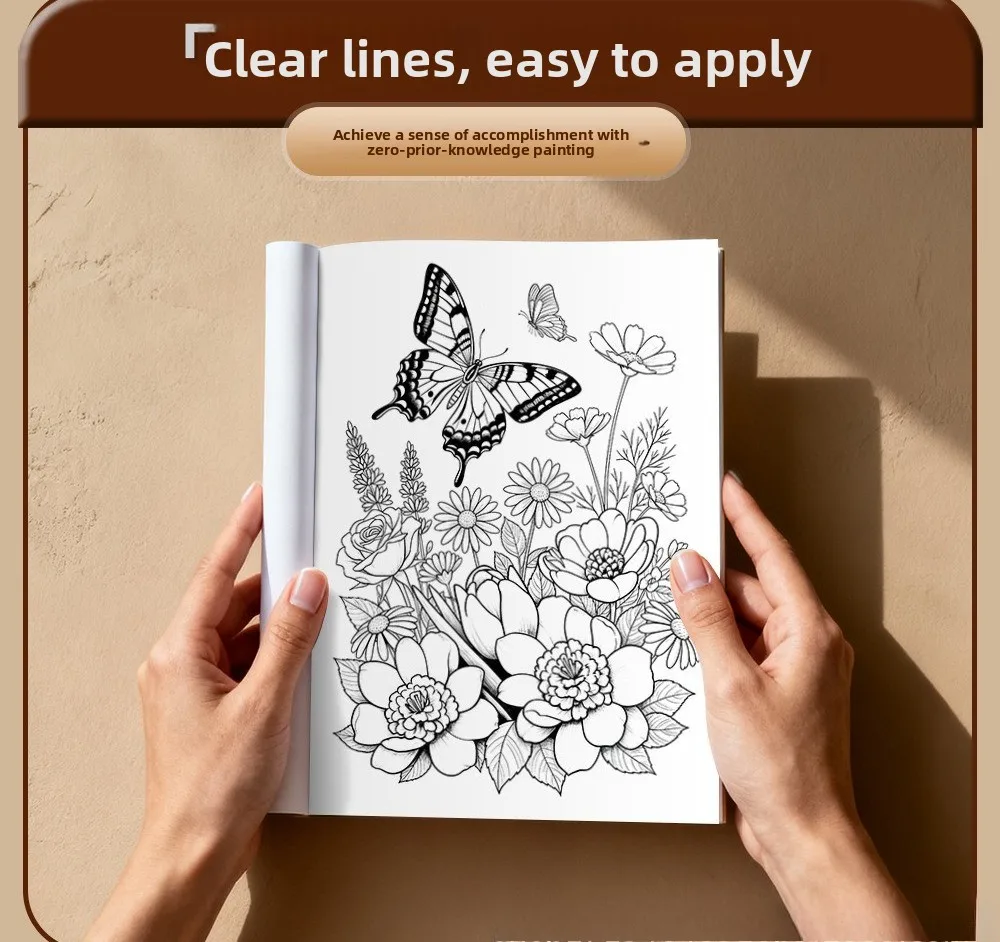 Blooming Butterfly Coloring Book Floral Swirl Colorful Butterfly Pattern Stress Relief Drawing Gift For Women