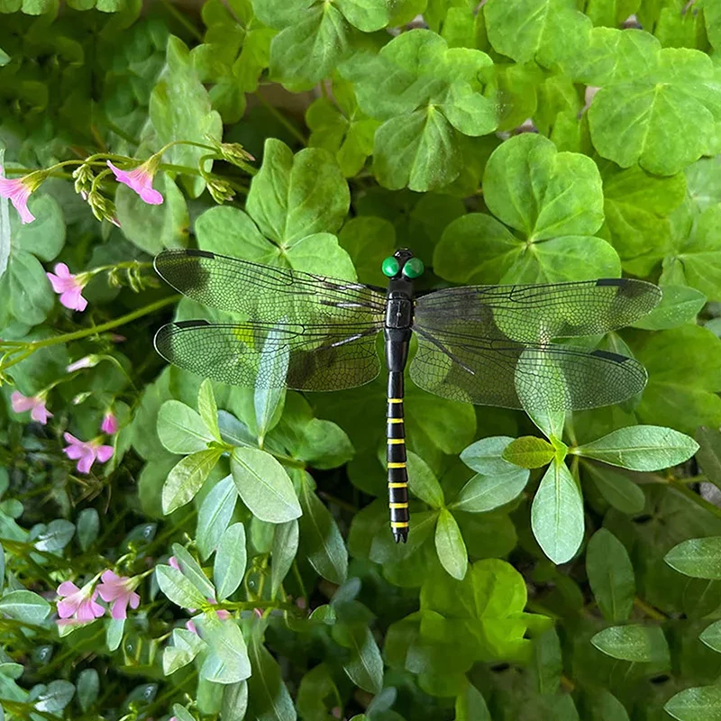 Dragonfly Simulation Outdoor Mosquito Repellent Stick with Rope Yard Plant Lawn Decorative Stake Artifacts