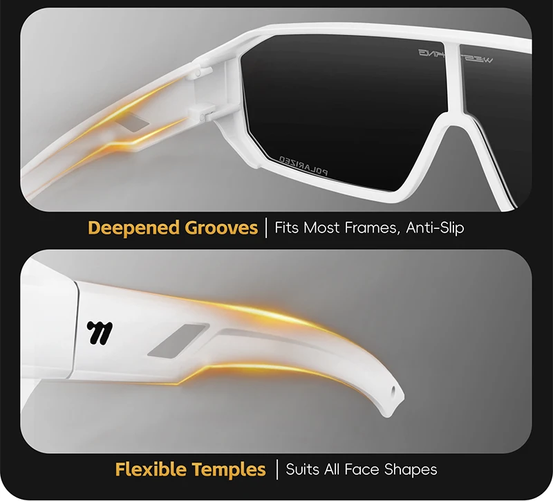 WEST BIKING Herren Großrahmige HD-Radsportbrille Kratzfeste Leichte 2-in-1 PC-Linse Lauf- und Fahrradzubehör – Detail 19