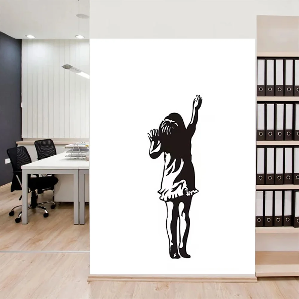 Banksy Little Girl Door Sticker Decal Girl Kids Room Bedroom Street Art Graffiti Vinyl Home Decor