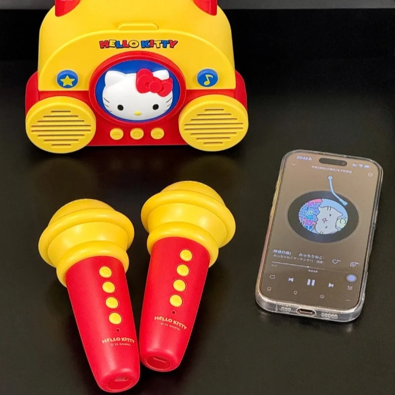 

Sanrio Hellokitty Microphone Bluetooth Speaker Children'S Singing Sound K Song Microphone Holiday Birthday Gift Toys
