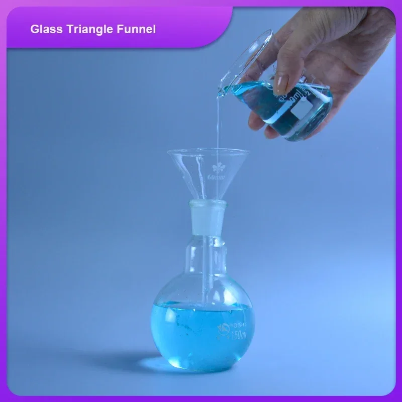 2pc High-quality 60mm Funnel Short Stem 60 Degree Angle Borosilicate 3.3 Glass Laboratory Chemistry Equipment e