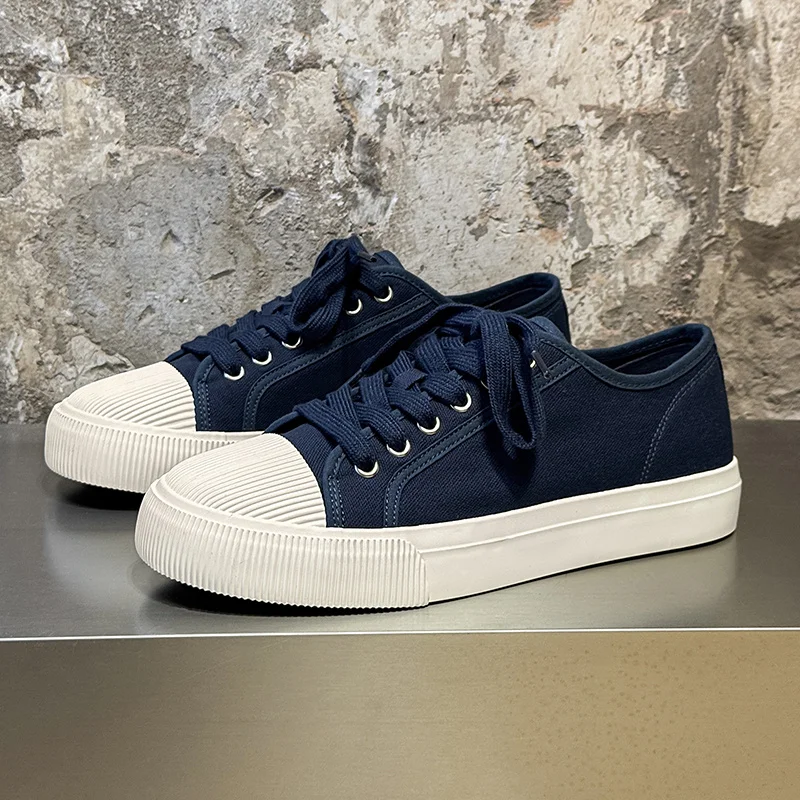 

Синие парусиновые туфли Harajuku, мужские эспадрильи на платформе, студенческие мужские вулканизированные туфли на шнуровке, низкие туфли для доски, zapatos de lona